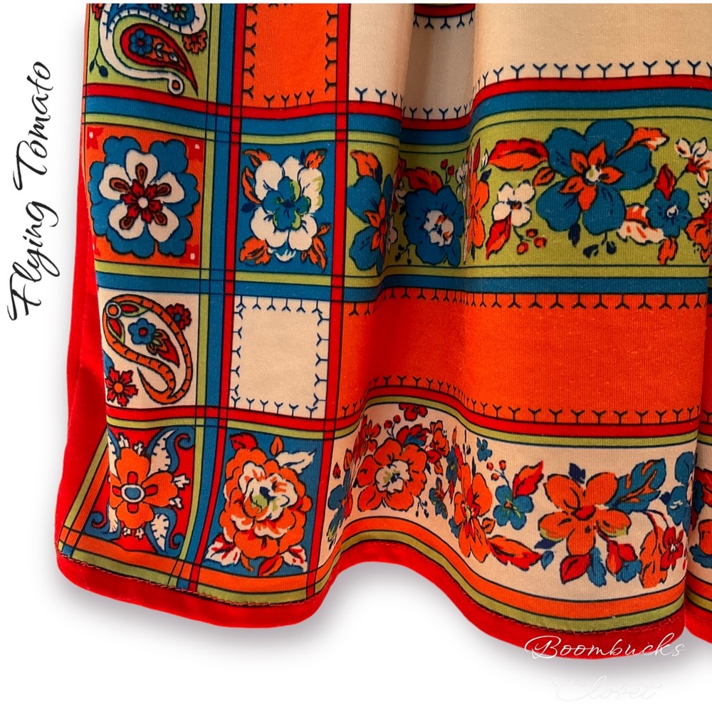 Flying Tomato Floral Multicolor Green Orange Dress Small - Picture 10 of 16